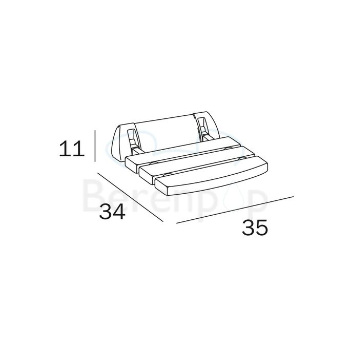 Inda Hotellerie A0436AWW folding white shower seat