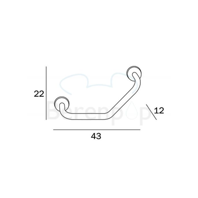 Inda Hotellerie A0491TCR Griff 45 Grad Chrom