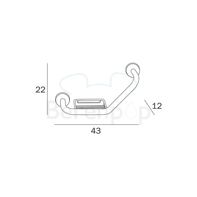 Inda Hotellerie A0492TCR Griff 45 Grad mit Korb Chrom