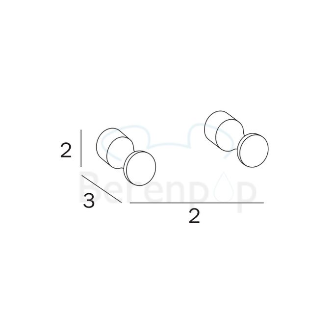 Inda Hotellerie - Colorella - Export A05610CR Kleiderhaken (2 Stück) chrom