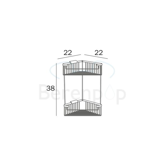 Inda Hotellerie AV032ACR double corner wire basket chrome