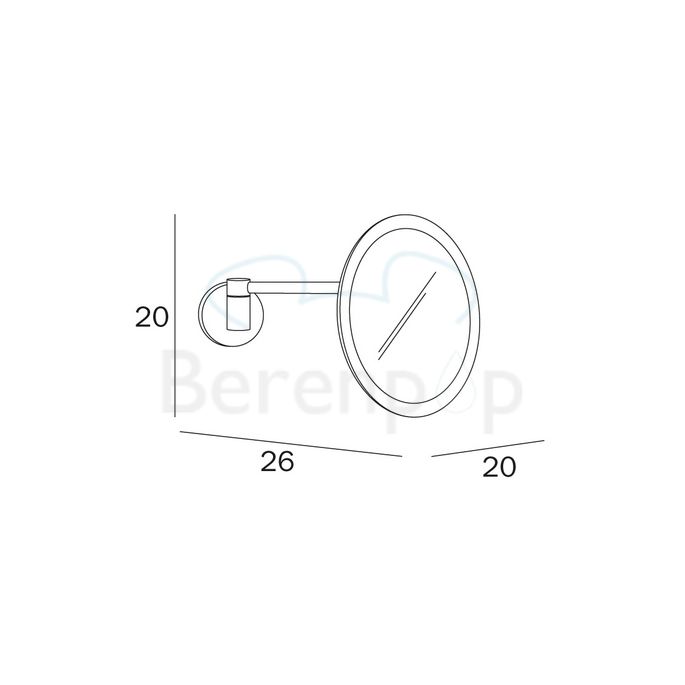 Inda Hotellerie AV058ECR shaving mirror wall chrome