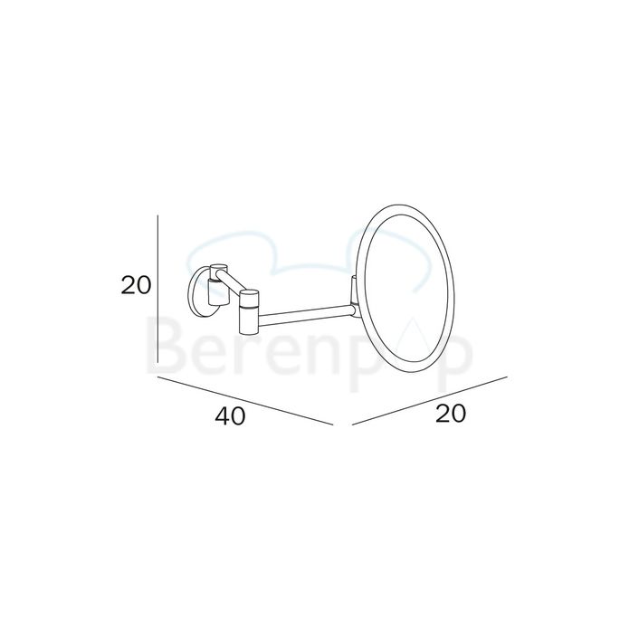 Inda Hotellerie AV058LCR shaving mirror wall chrome