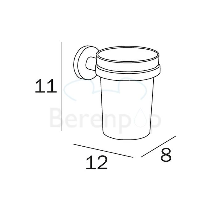 Inda Ein A2410ACR03 Becherhalter transparent Klarglas/ Chrom