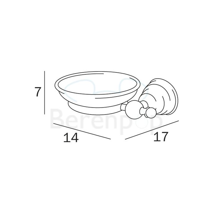 Inda Raffaella A32110CR21 zeephouder gesatineerd glas/ chroom