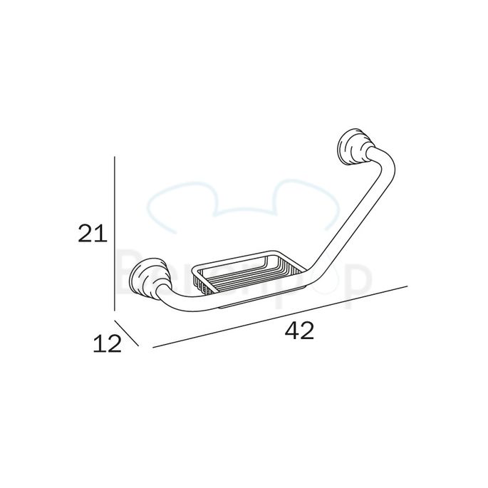 Inda Raffaella A32920DR handle 45 degrees with basket gold