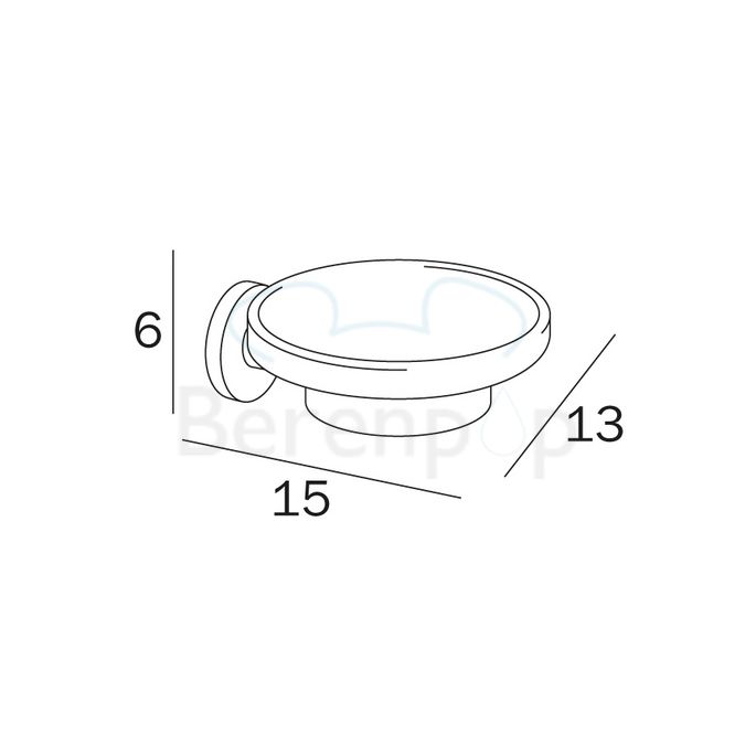 Inda Touch A46110CR21 soap holder satin glass/ chrome