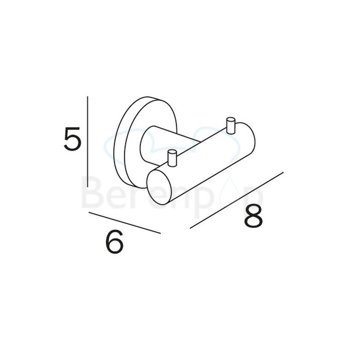Inda Touch A46210CR double clothes hook chrome