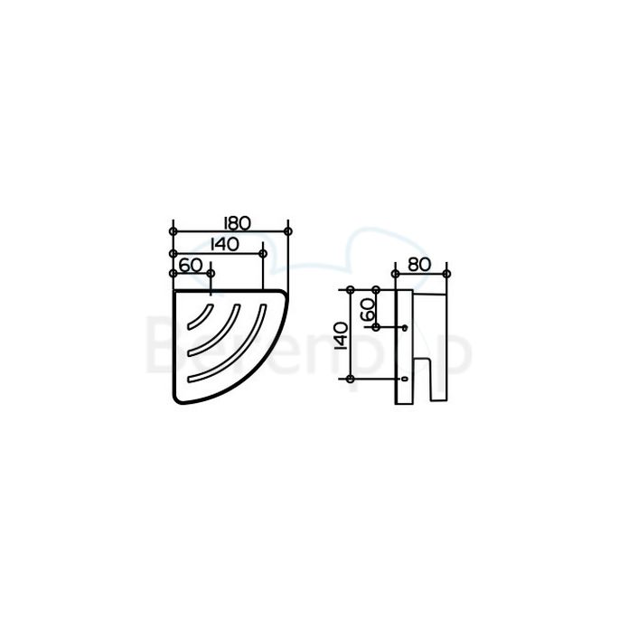 Keuco Moll 12757010001 hoekdouchekorf chroom/ antraciet