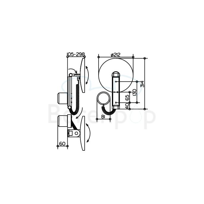 Keuco iLook_move 17612019000 Kosmetikspiegel 5x mit Beleuchtung (ohne Stecker) chrom