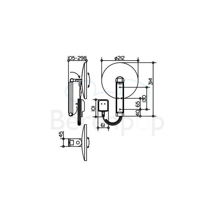 Keuco iLook_move 17612019001 Kosmetikspiegel 5x mit Beleuchtung (mit Stecker) chrom