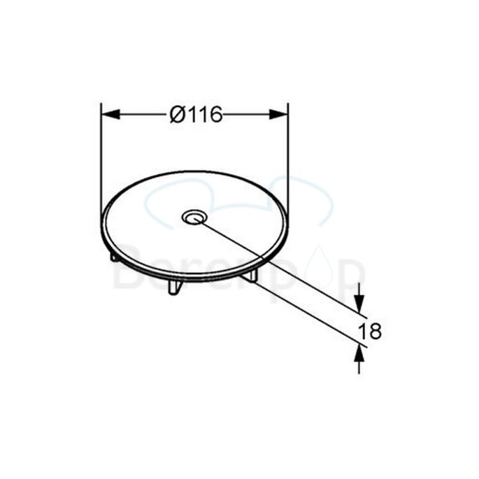Kludi Tasso 90 7137005-00 cover plate for shower siphon ø116mm chrome