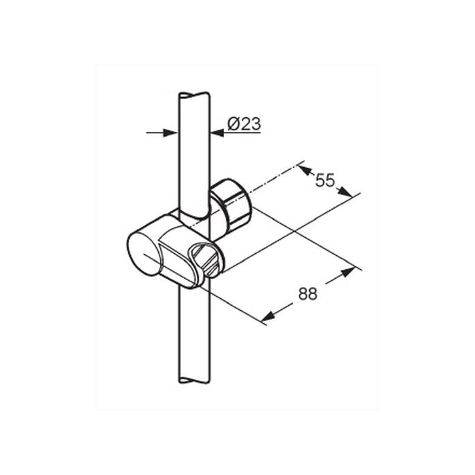 Kludi Zenta 7486905-00 slide piece for slide bar chrome