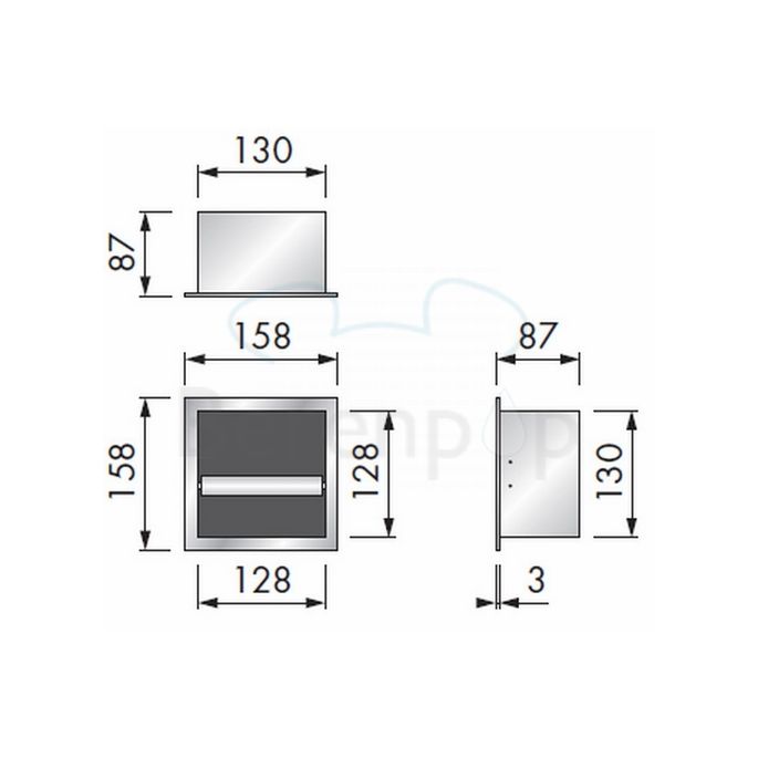 Looox Closed CL4 toiletrolhouder inbouw RVS