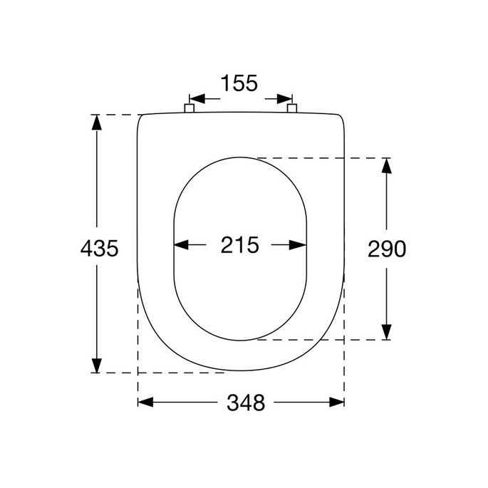 Pressalit 300 103000-BT8999 toiletzitting zonder deksel wit