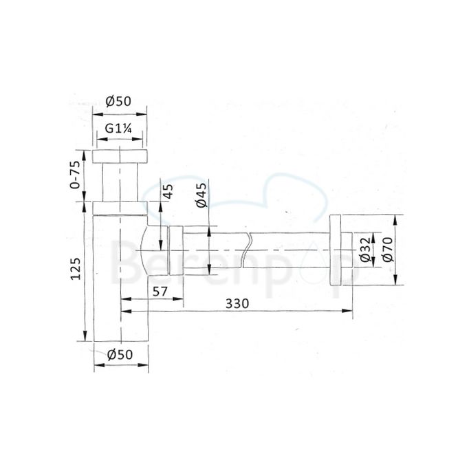 San4U 2003117 design siphon chrome
