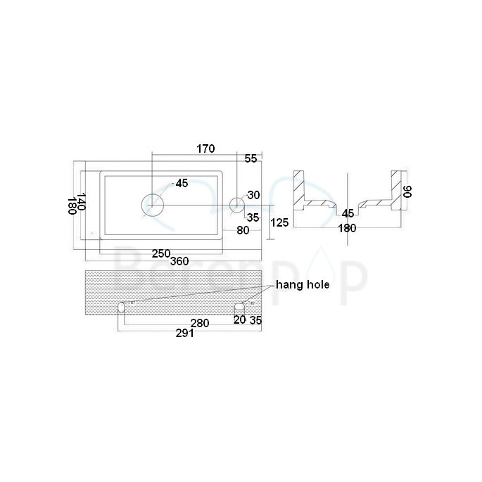 San4U 2502035 One Pack Mini-Block (right) fountain set white ceramic/ chrome