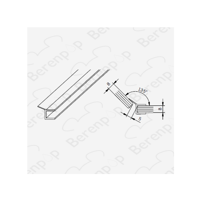 San4U Sealday SD033 center seal profile 135 degrees, 200cm, 8mm *no longer available*