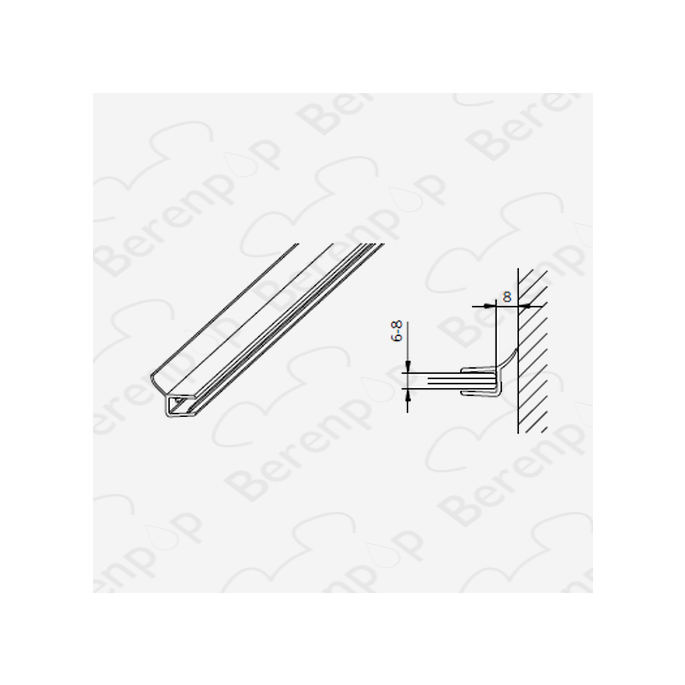 San4U Sealday SD035 wall sealing profile with soft lip, 200cm, 6-8mm *no longer available*
