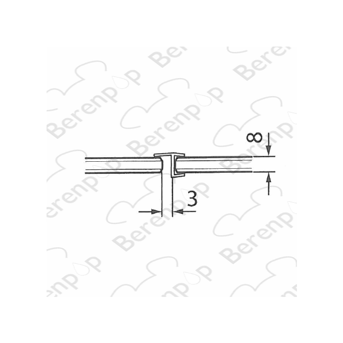 Villeroy en Boch Subway PGR60458500009 h-profile small, 200cm, 8mm