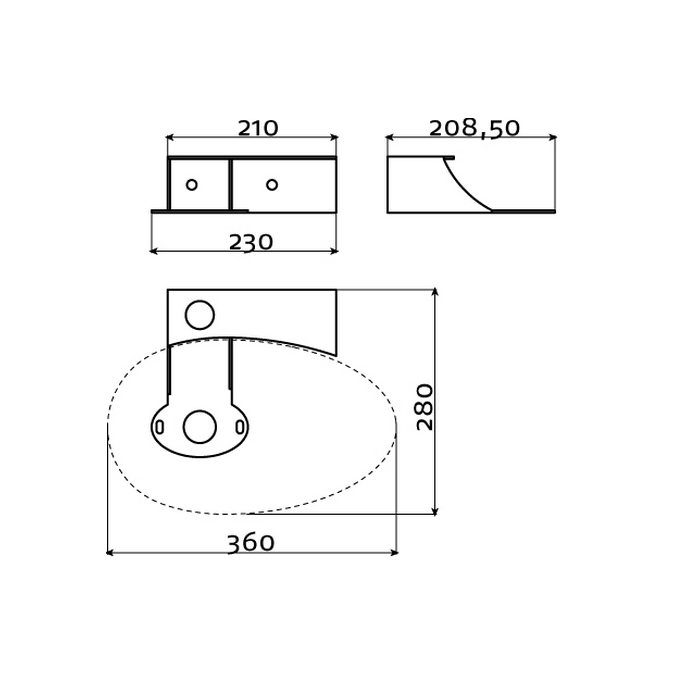 Clou First CL0739111 console with tap hole basin brushed stainless steel