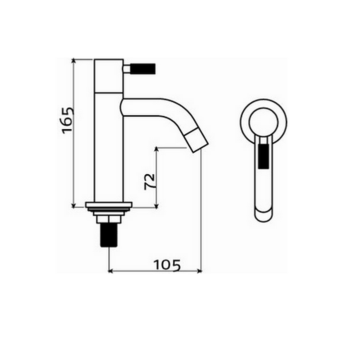 Clou Freddo 2 CL060300141L Handwaschbeckenarmatur stehend hoch gebürstetem Edelstahl