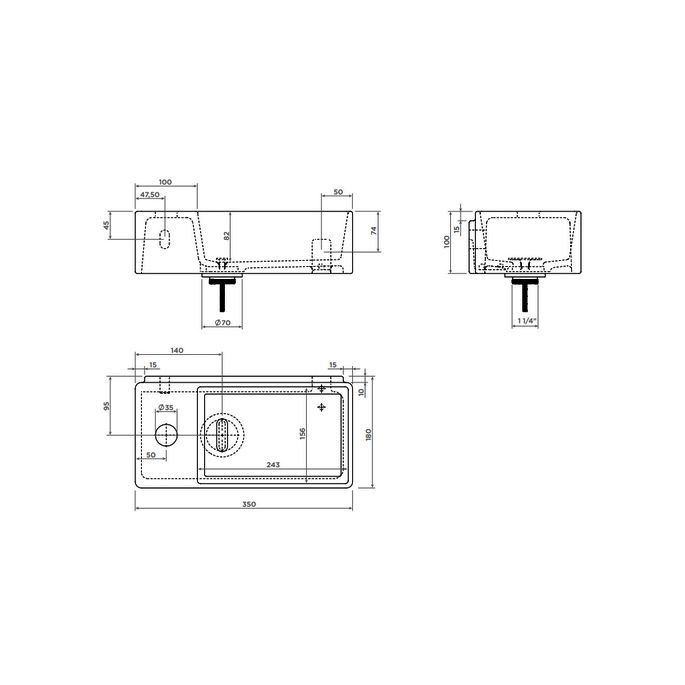 Clou New Flush 3 CL030343201 fountain 35x18cm ceramic white