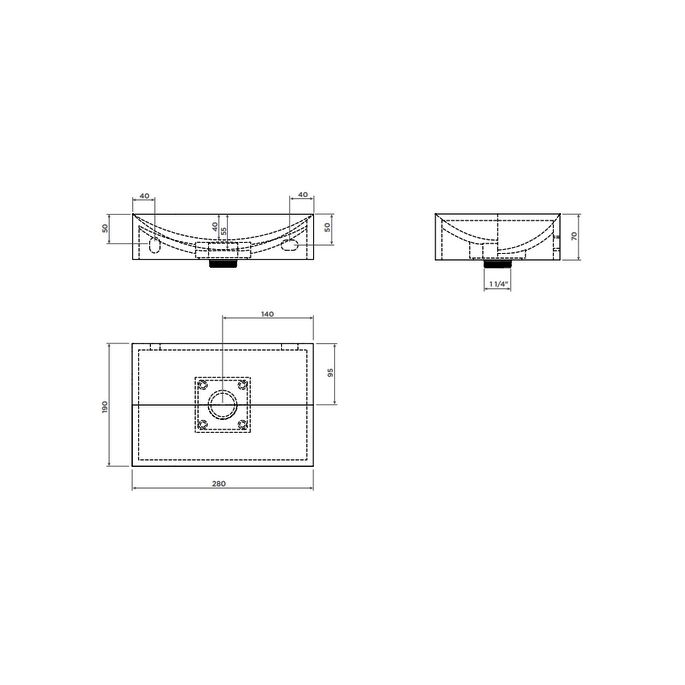 Clou Vale CL0330160 fountain 28x19cm matte black ceramic