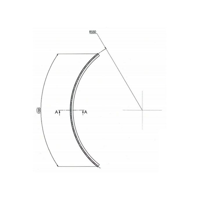 Exa-Lent Universal sample piece of shower rubber type DS13 - 2cm length and suitable for glass thickness 5mm - 1 flap 1 circle