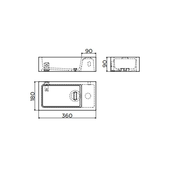 Clou Flush 3 CL030803102 mineral marble fountain 36cm white (with towel holder chrome)