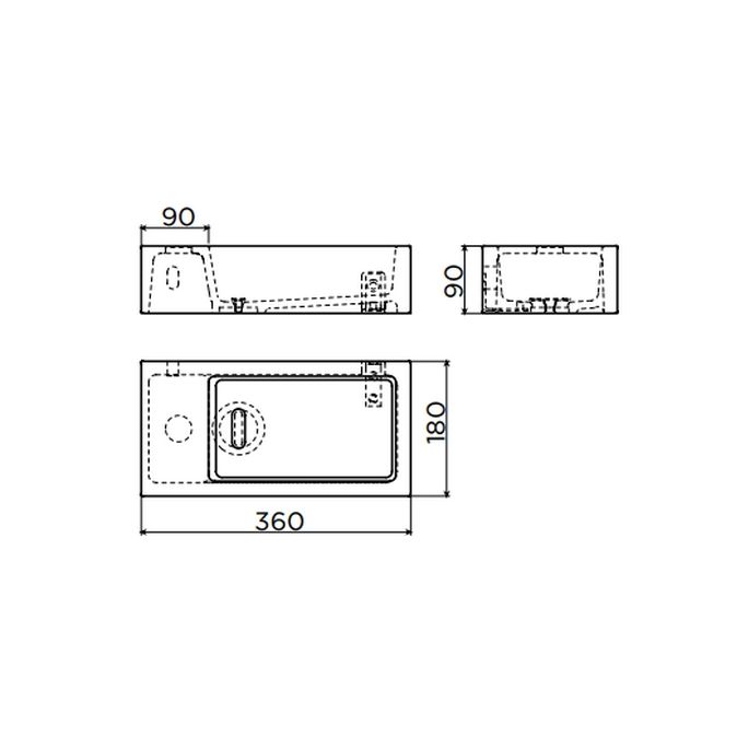 Clou Flush 3 CL030803202 mineral marble fountain 36cm white (with towel holder chrome)