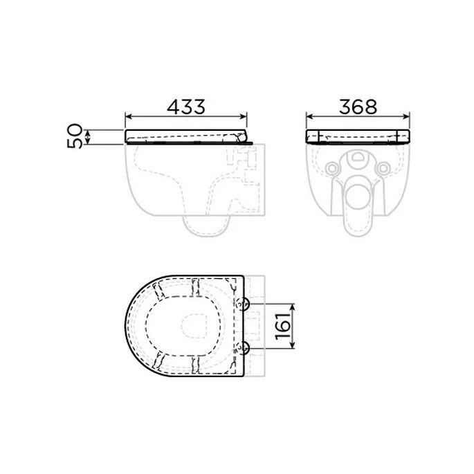 Clou Hammock CL040604020 toilet seat with cover matt white