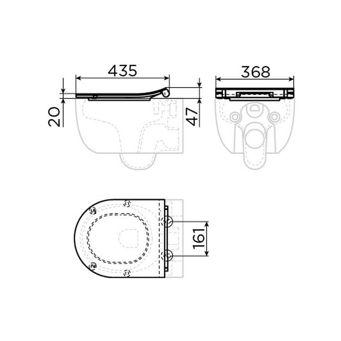 Clou Hammock CL040606020 thin toilet seat with cover matt white