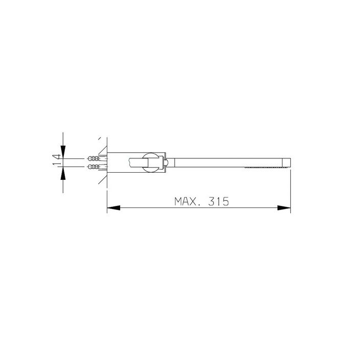 Dekker Lavanto Levity 253436 hand shower with holder chrome (OUTLET)