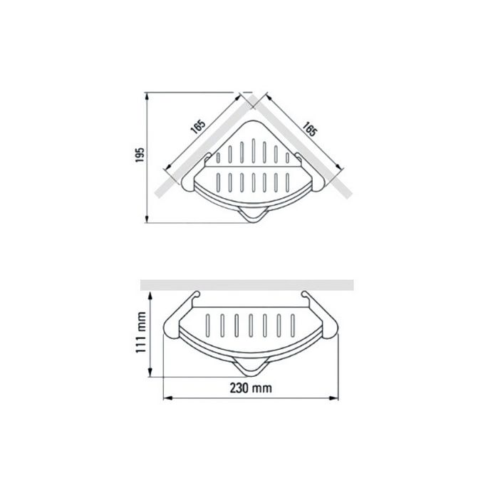 Duscholux Showerbox 950.818030.070 Ablageschrank matt silber, mit 3 Schiebeelementen 2x weiß und 1x grau, 85cm