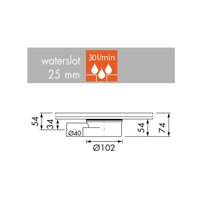 Easy Drain Multi EDMSI-6 Siphon-Seitenauslauf mit niedrigem Auslauf 40mm