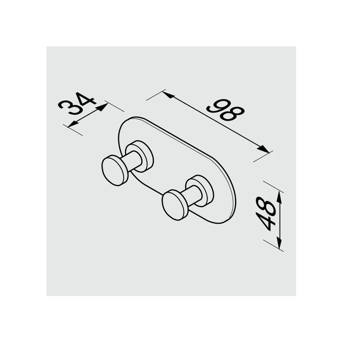 Geesa Nemox Black 91651506 Doppelhaken mattschwarz