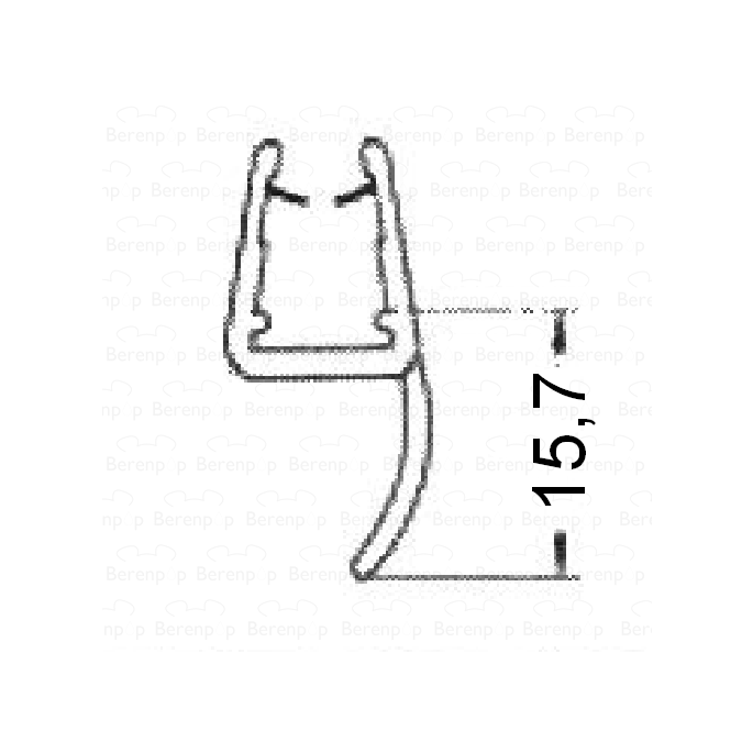 HSK Kienle E87072-1 Schleppprofildichtung, kurz, 15,7mm, 200cm, 8mm *nicht mehr lieferbar*