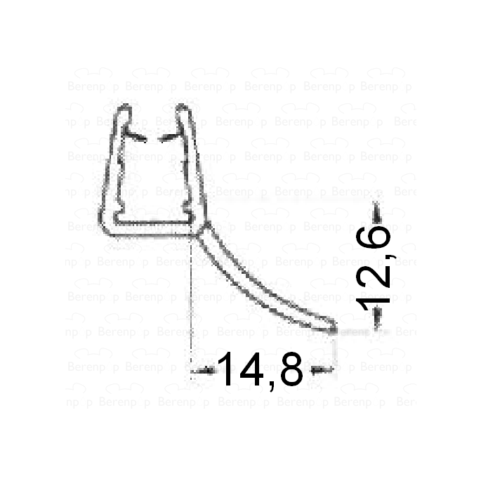 HSK Kienle E87072-4 drag profile seal, F1 long, 12.6mm, 200cm, 8mm *no longer available*