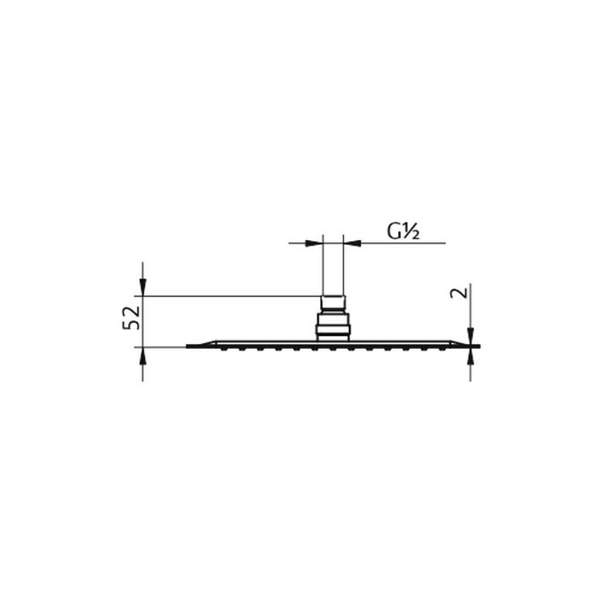 HSK Shower & Co! 1100055 head shower square super-flat 300x300x2mm stainless steel polished