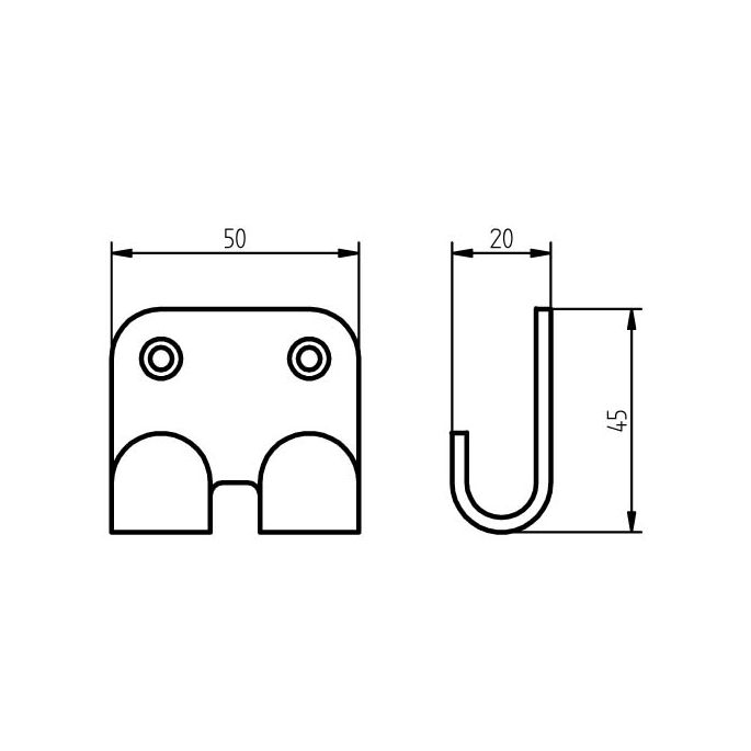 Haceka Ixi 1119915 Doppelhaken aus gebürstetem Edelstahl