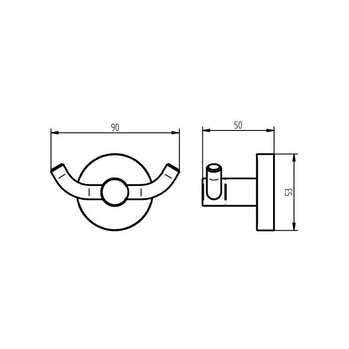 Haceka Kosmos Tec 1113202 Doppelhaken aus Edelstahl gebürstet