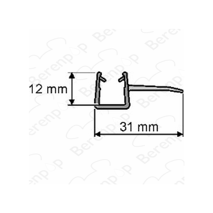 Huppe universal 070027 sealing profile, 195cm / 8mm