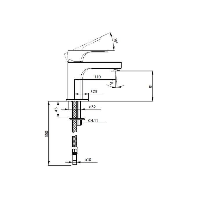 Pure Aragon AR5101 Waschbeckenarmatur chrom