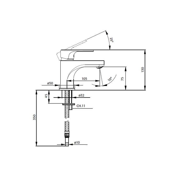 Pure Cinca CN5303 basin tap chrome