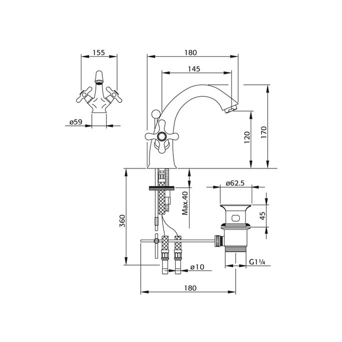 Pure Melrose ME5822 basin faucet chrome