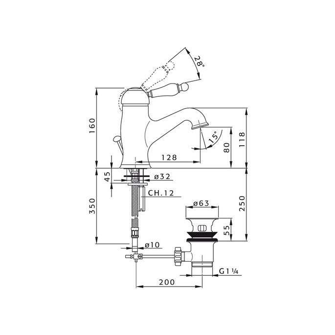 Pure Melrose ME5824 basin faucet chrome