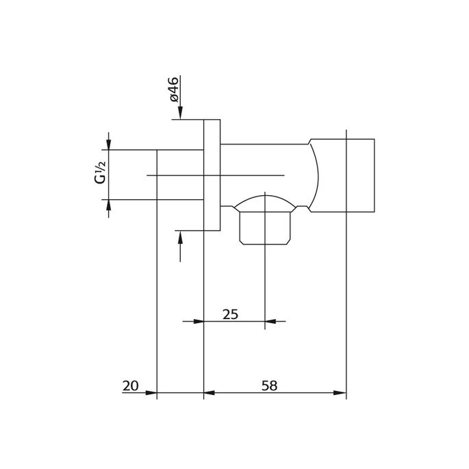 Pure PU5501 wall connector with holder chrome