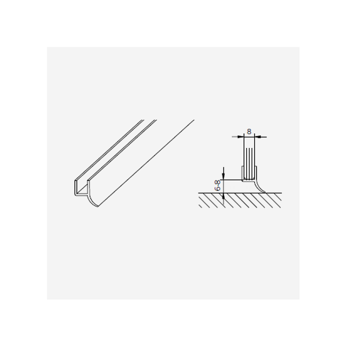 San4U Sealday SD20 afdichtprofiel met zachte lip, 200cm, 8mm