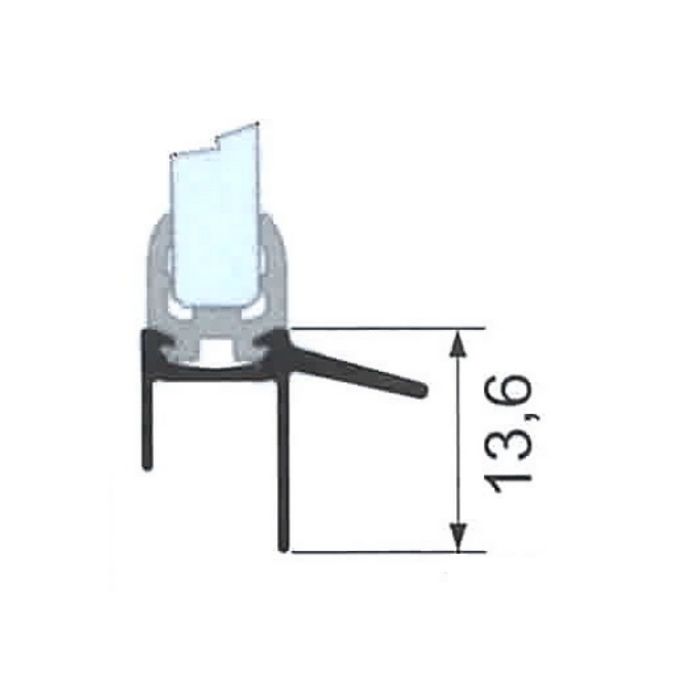 Sealskin Duka Natura GUMT858 sealing profile 100cm transparent, 6mm